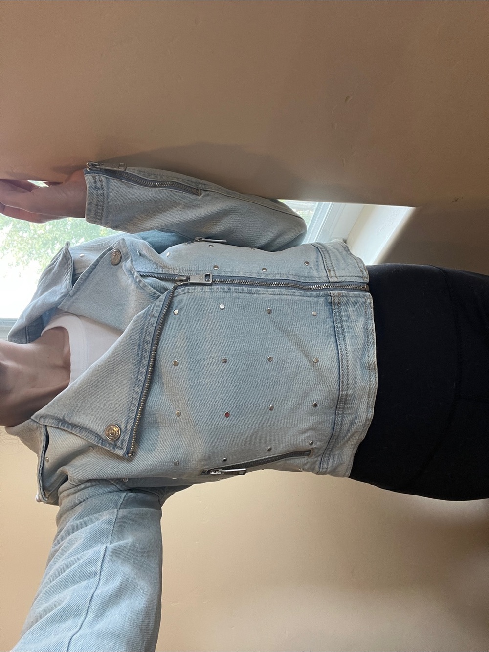DKNY NWT- Women's Studded Light Denim Jacket